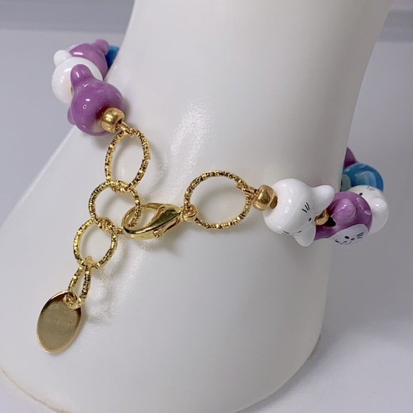 TOTORO MULTICOLOR CERAMIC NATURAL  BRACELET size 5 diameter - Picture 4 of 5